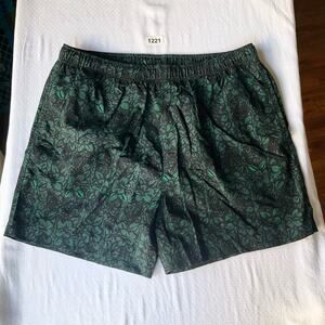 Athletic Works Men’s Swimming Trunks Size 32-34, Hawaii Floral Tropical Green
